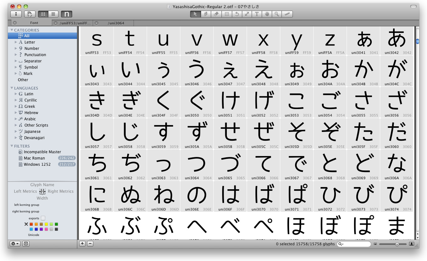 tsw glyphs